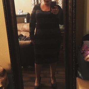 Silver & Black Sweater Dress